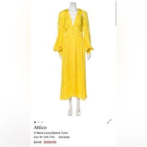 The Attico Yellow V-Neck Long Sleeve Tunic